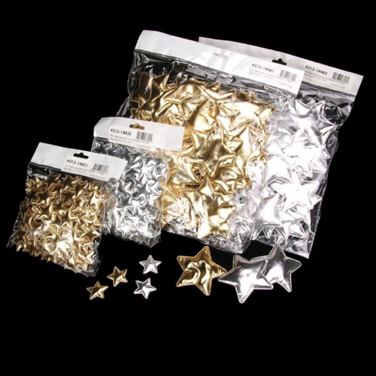 The Ribbon People Club Pack of 50 Silver Solid Metallic Stars 3"